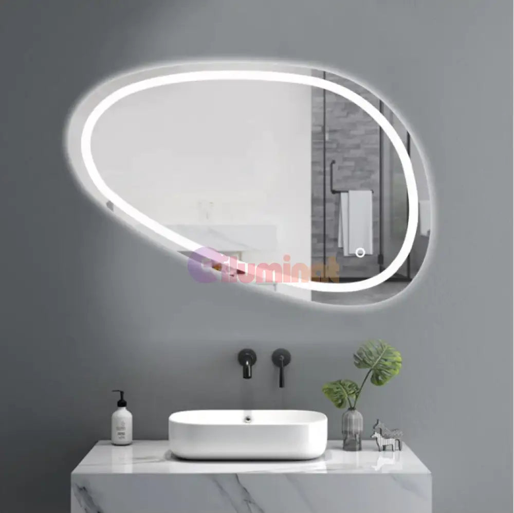 Oglinda Led Asimetrica 80X45Cm Functie Dezaburire Si Touch J18 Mirror