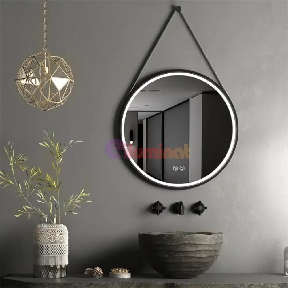 Oglinda Led Baie 5 Functii Fog Piele + Aluminiu 50Cm Mirror