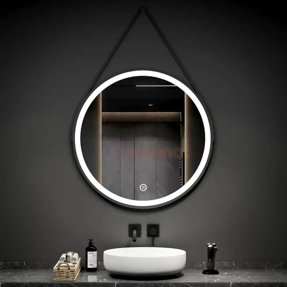 Oglinda Led Baie 5 Functii Fog Piele + Aluminiu 50Cm Mirror