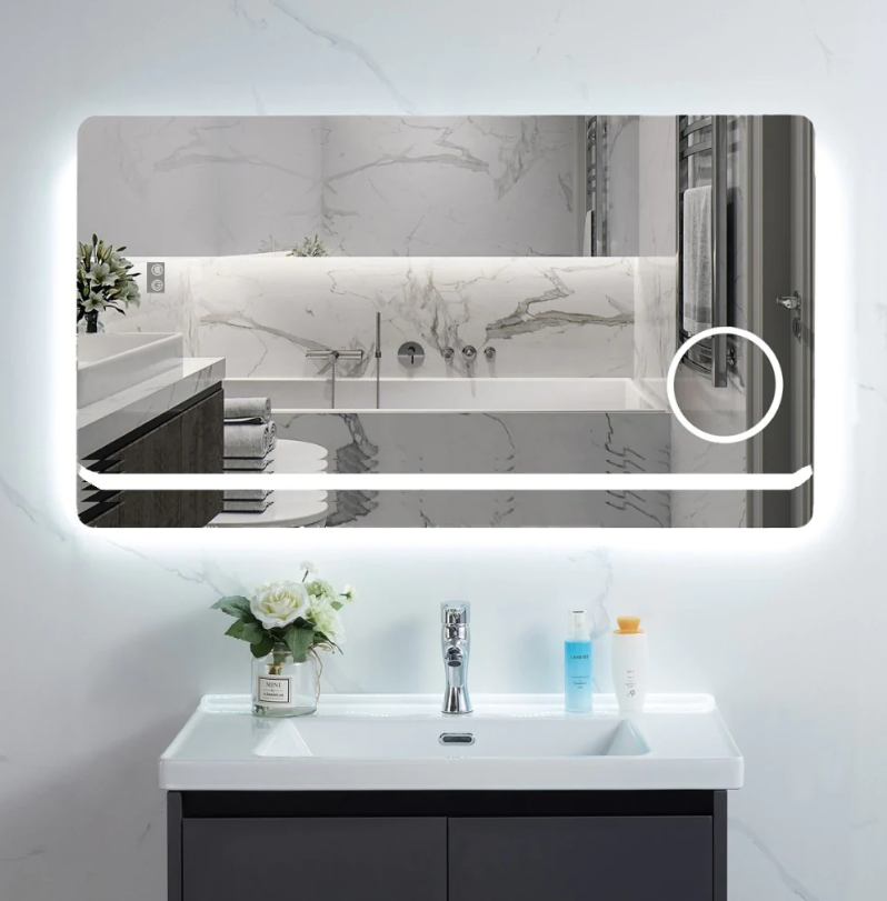 Oglinda Led 90X60Cm Functie Dezaburire Touch Si Lupa J25 Mirror
