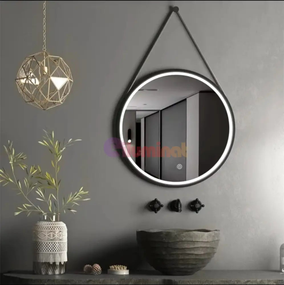 Oglinda Led Baie Defog Piele + Aluminiu 60Cm Mirror