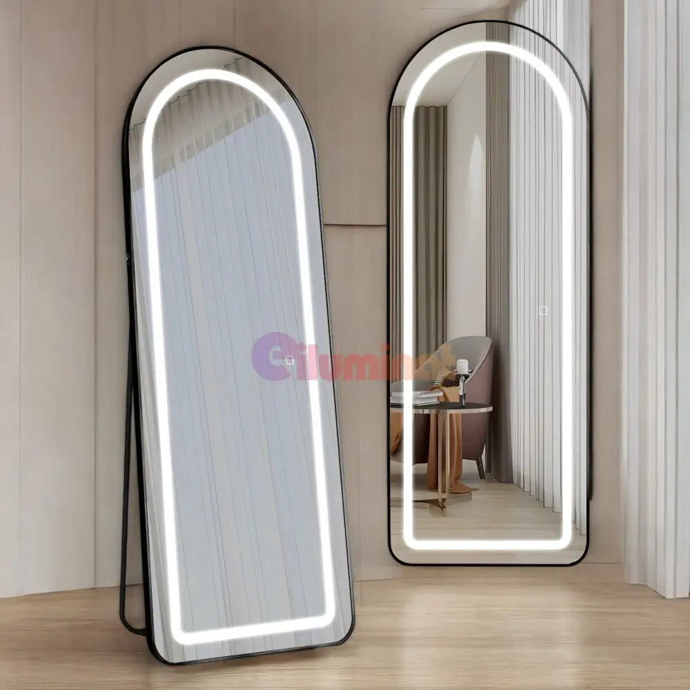 Oglinda Led Cu Touch 50X160Cm Floor Standing Black Arque Mirror