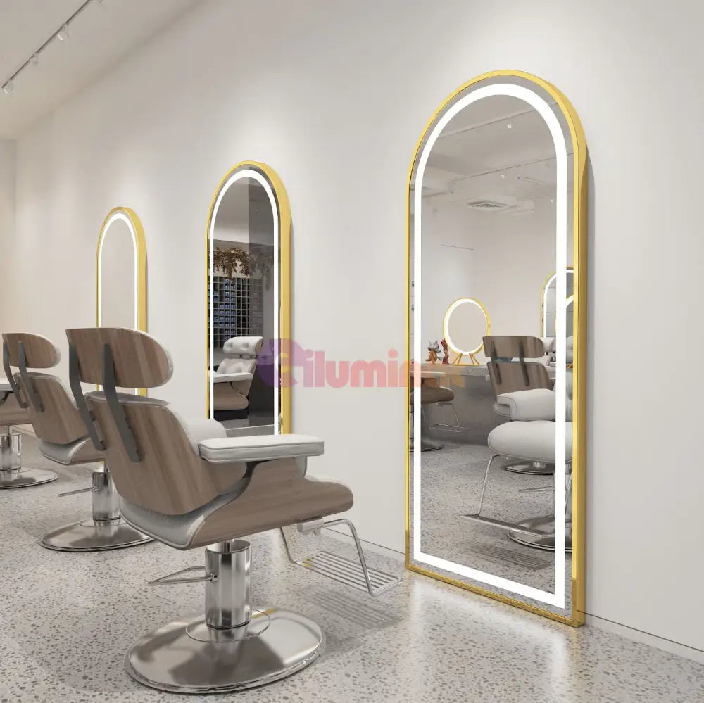 Oglinda Led Cu Touch 50X160Cm Floor Standing Golden Arque Mirror