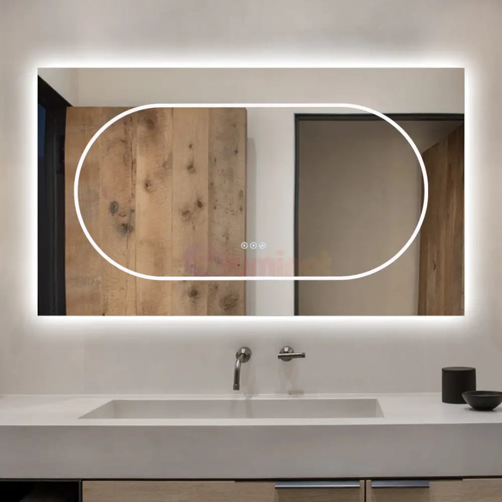 Oglinda LED Dreptunghiulara 120x70cm Functie Dezaburire si Touch LED MIRROR