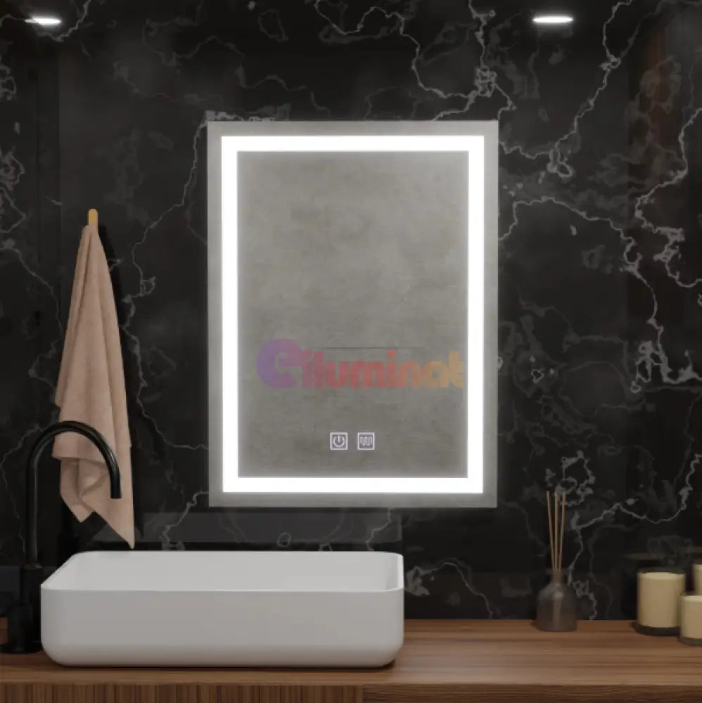 Oglinda LED Dreptunghiulara 60X80cm cu Functie Dezaburire si Touch 60X80CM / FRAMELESS LED MIRROR