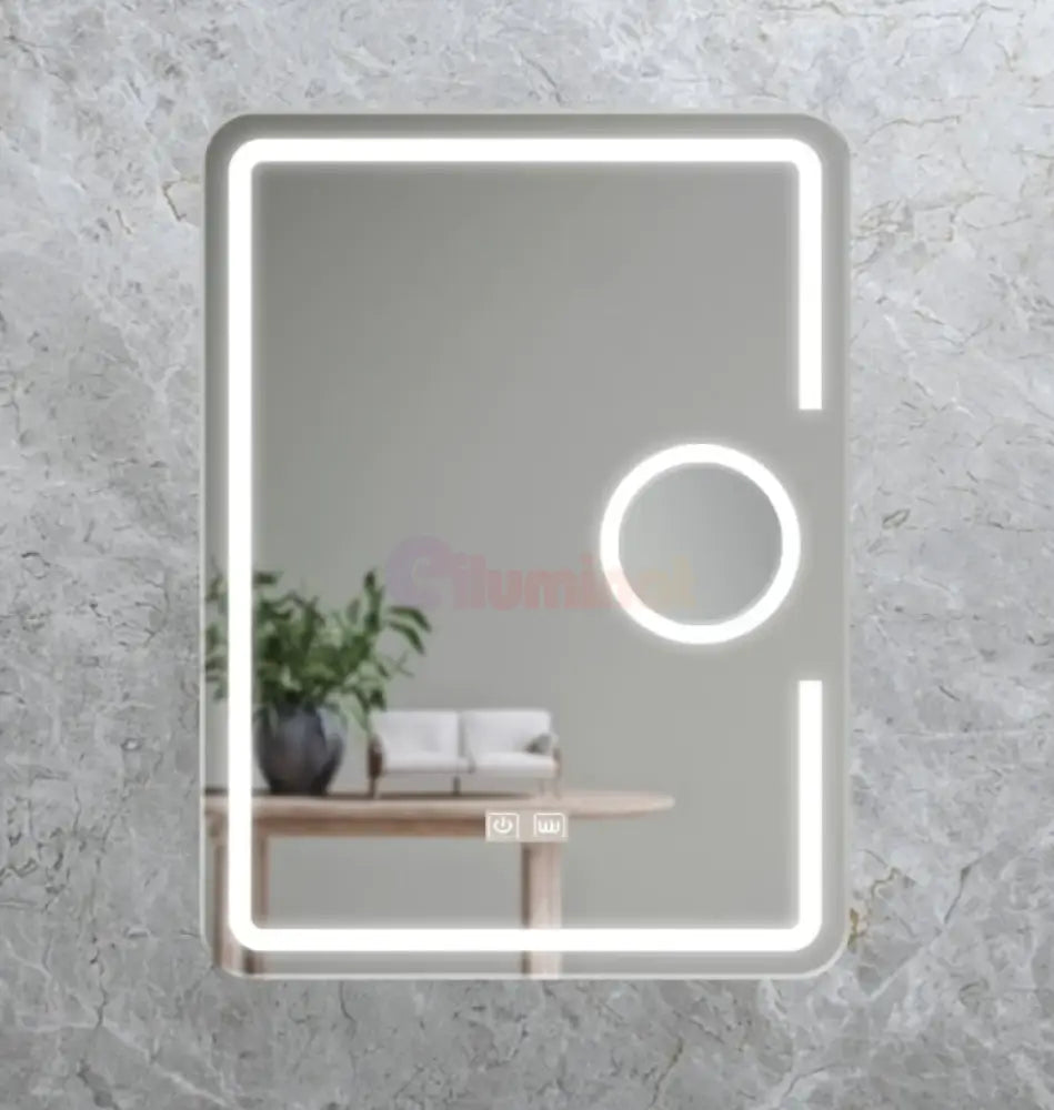Oglinda Led Dreptunghiulara Cu Lupa 60X80Cm Functie Dezaburire Si Touch J15 Mirror