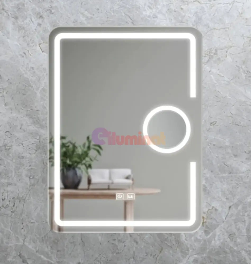 Oglinda Led Dreptunghiulara Cu Lupa 60X80Cm Functie Dezaburire Si Touch J15 Mirror