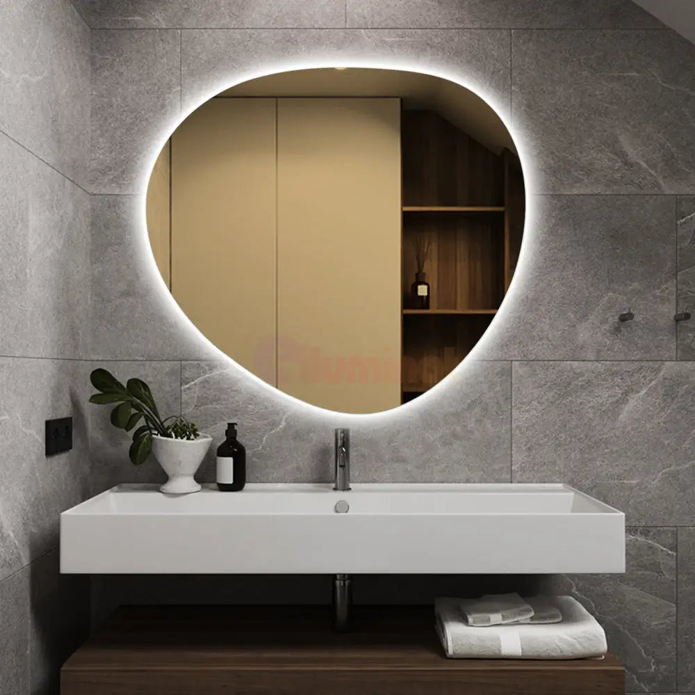 Oglinda LED Functie Dezaburire Touch si 3 Lumini 80x73cm LED MIRROR
