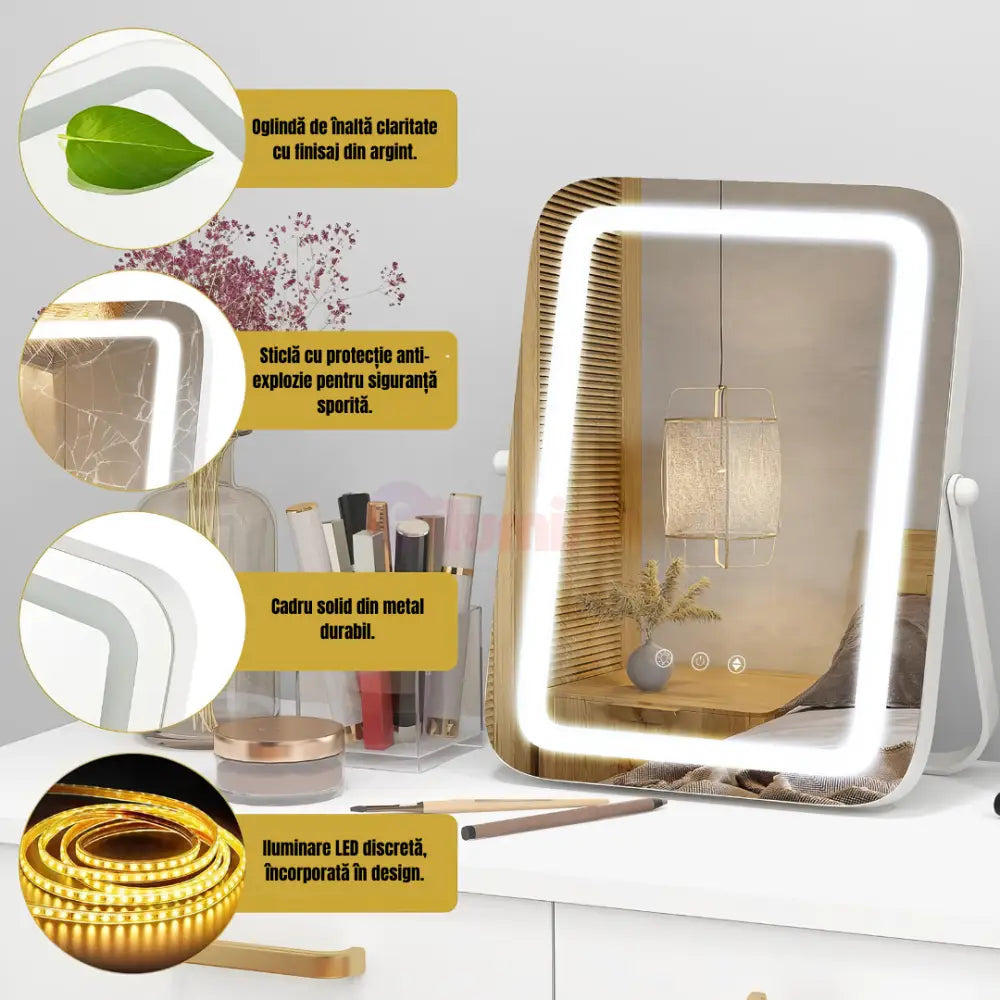Oglinda LED Makeup OD07 30x40CM ALBA / 40CM LED MIRROR