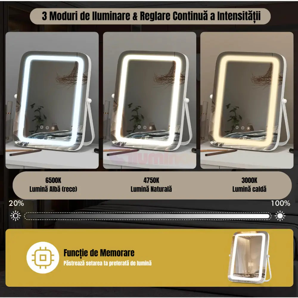 Oglinda LED Makeup OD07 30x40CM ALBA / 40CM LED MIRROR