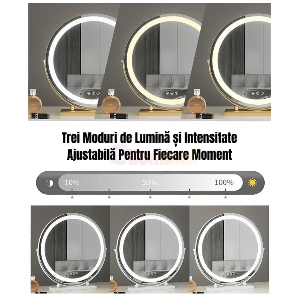 Oglinda LED Machiaj OD08 30x30CM ALBA / 30CM LED MIRROR