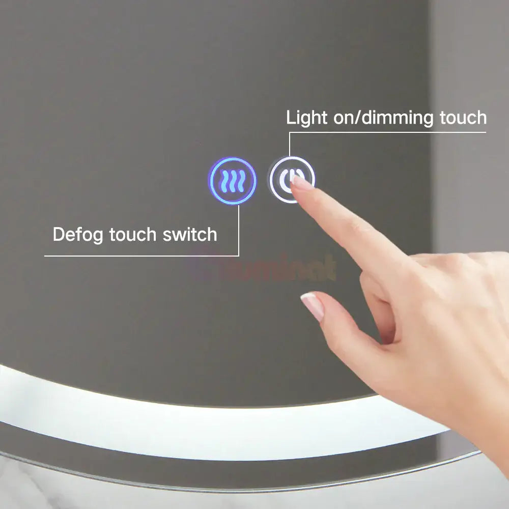 Oglinda LED Ovala Cu Doua Lumini 50x80cm Functie Dezaburire si Touch J120 FRAMELESS / 50X80CM LED MIRROR