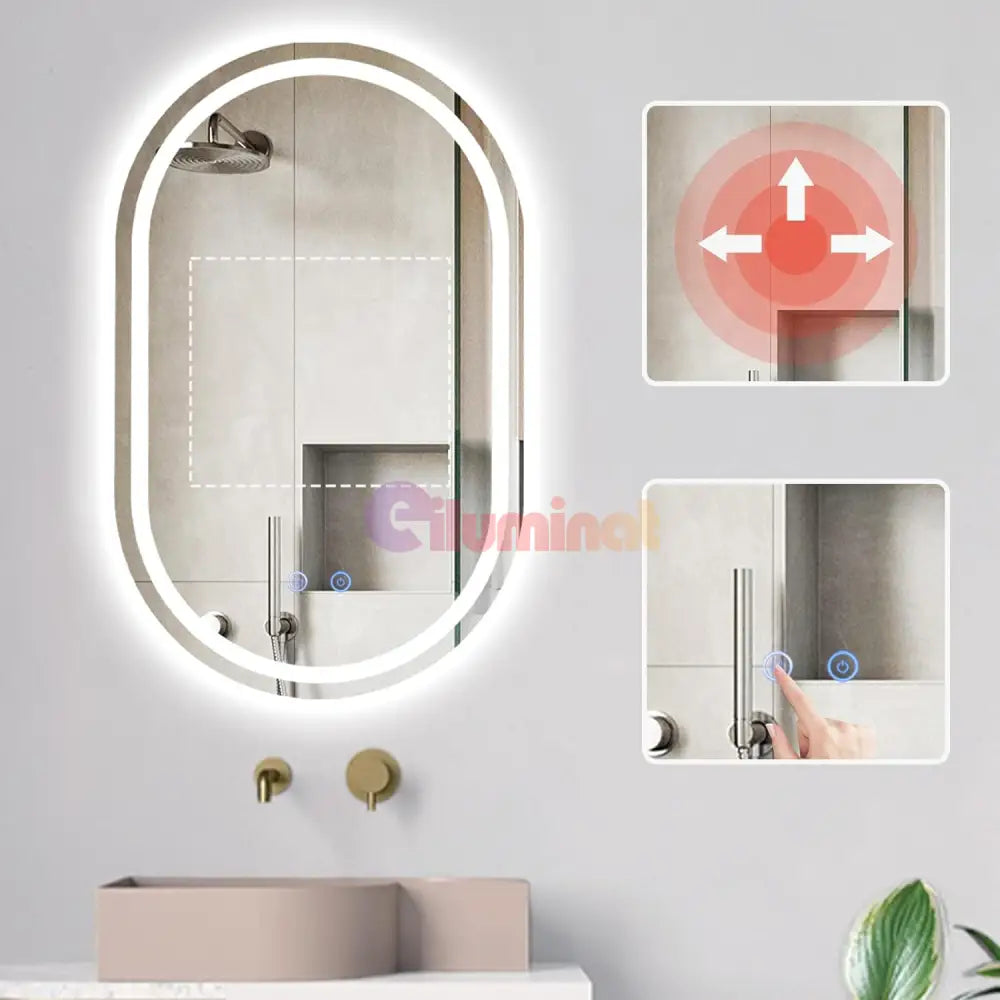 Oglinda Led Ovala 60X78Cm Functie Dezaburire Si Touch M06S Mirror