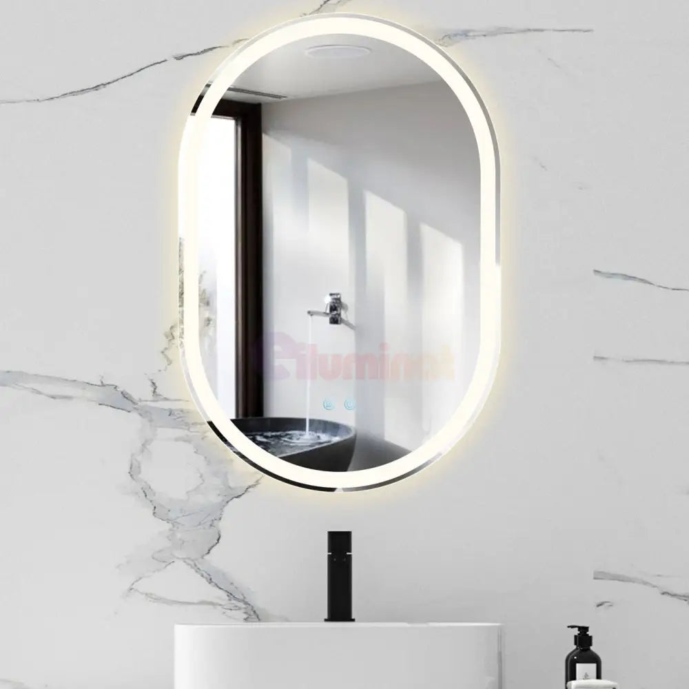 Oglinda Led Ovala 60X90Cm 3 Lumini Dezaburire Si Touch Od061 Mirror