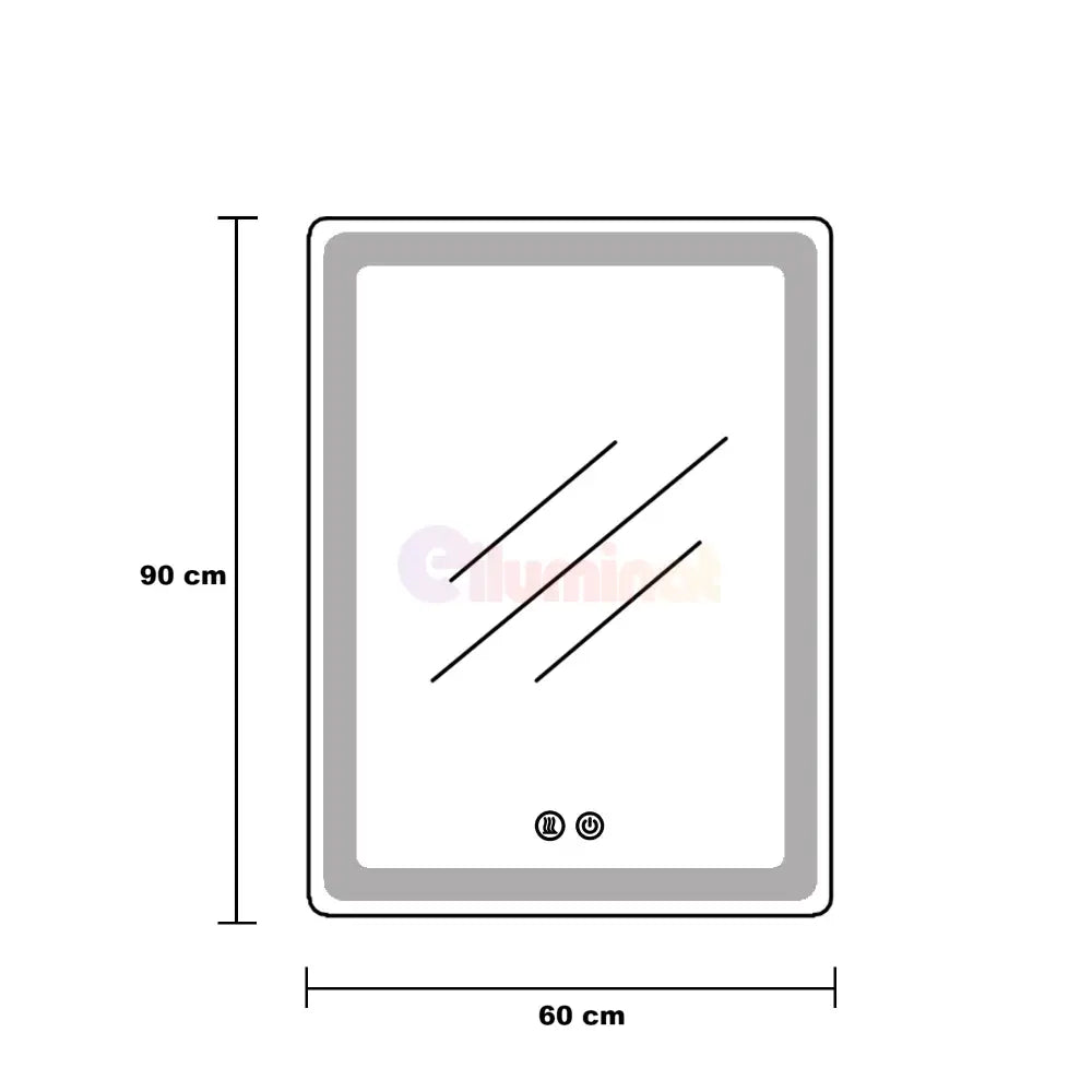 Oglinda Led Ovala 60X90Cm 3 Lumini Dezaburire Si Touch Od061 Mirror