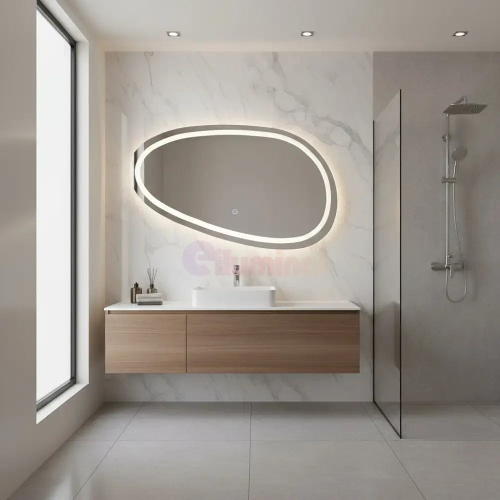 Oglinda LED Ovala 80x45cm Touch 3 Functii LED MIRROR