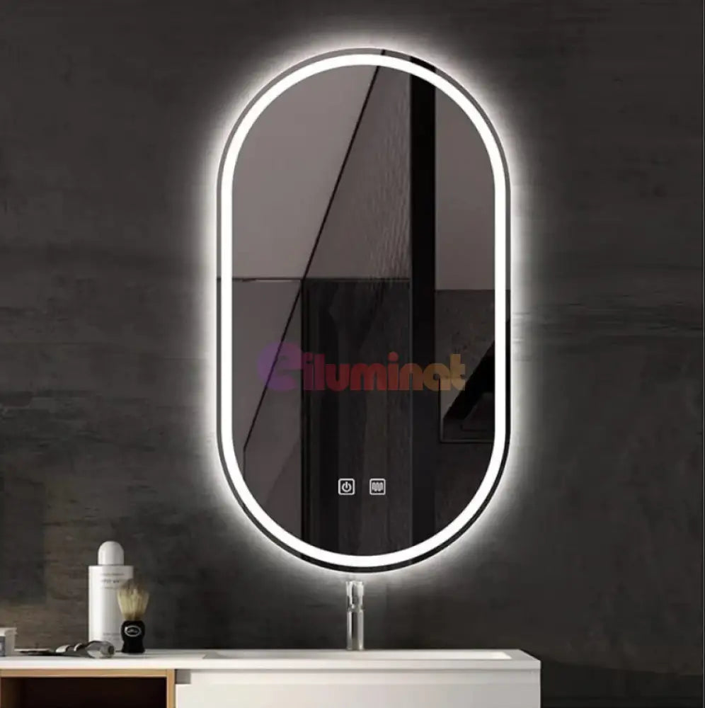 Oglinda Led Ovala Cu Doua Lumini 50X80Cm Functie Dezaburire Si Touch J120 Mirror