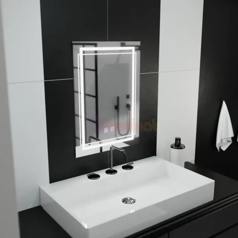 Oglinda LED Rectangulara 50x70cm Touch Sistem Dezaburire E37S 50x70CM / FRAMELESS LED MIRROR