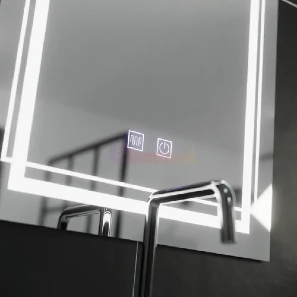 Oglinda LED Rectangulara 50x70cm Touch Sistem Dezaburire E37S 50x70CM / FRAMELESS LED MIRROR