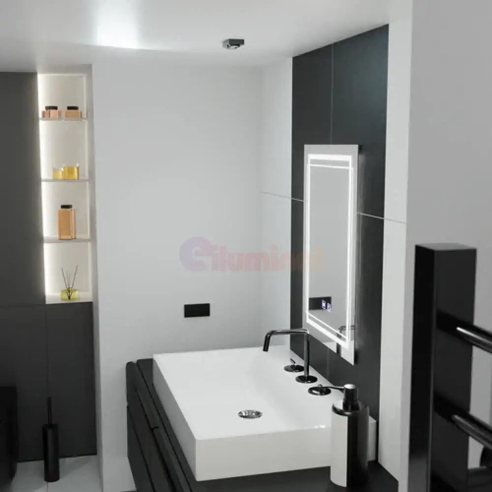 Oglinda LED Rectangulara 50x70cm Touch Sistem Dezaburire E37S 50x70CM / FRAMELESS LED MIRROR
