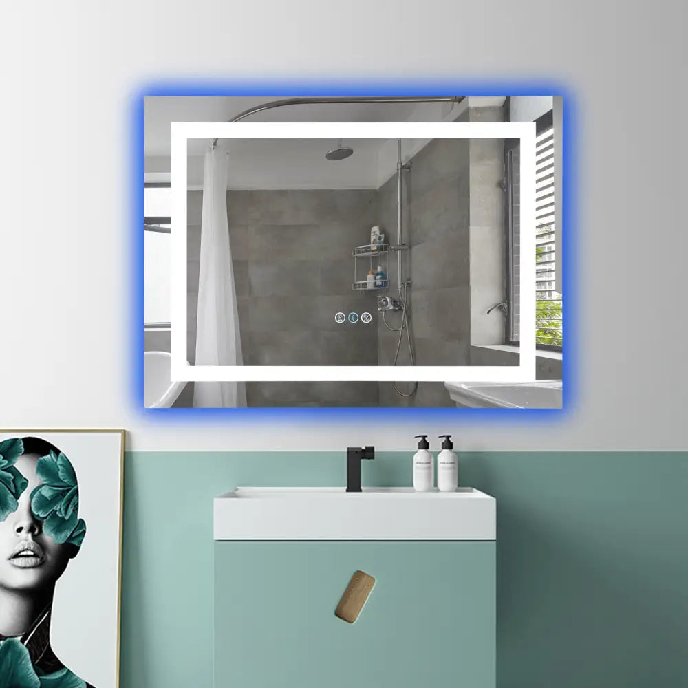Oglinda Led Rgb 80X60Cm 3 Lumini Dezaburire Si Touch Od014-Rgb Mirror
