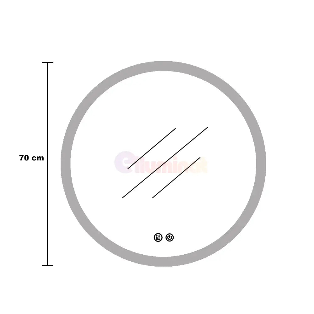 Oglinda Led Rotunda 3D Effect 70Cm 3 Lumini Si Touch Od019X Mirror