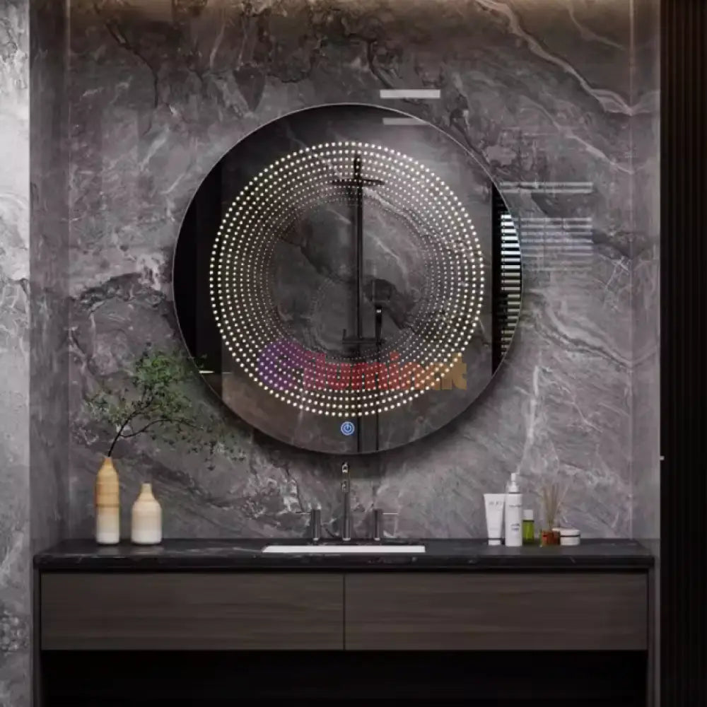 Oglinda Led Rotunda 3D Effect 70Cm 3 Lumini Si Touch Od019X Mirror