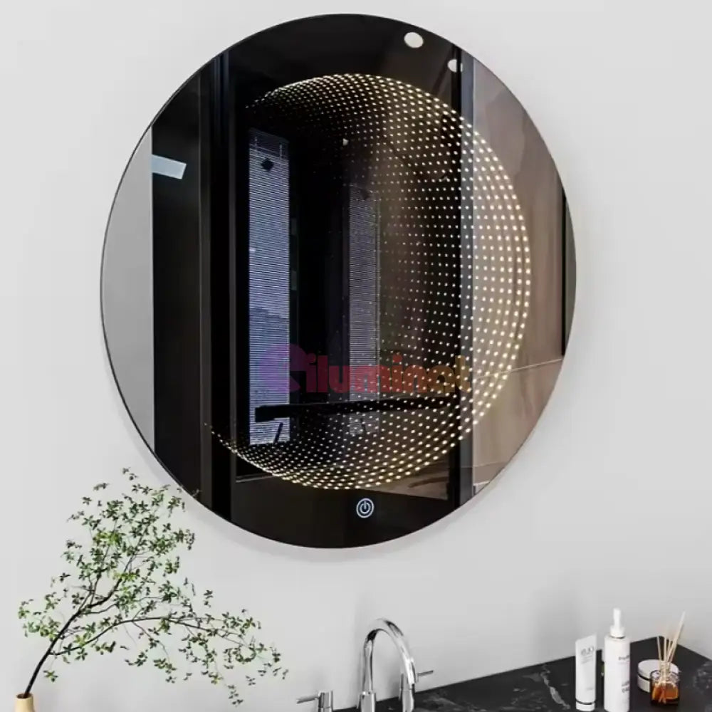 Oglinda Led Rotunda 3D Effect 70Cm 3 Lumini Si Touch Od019X Mirror