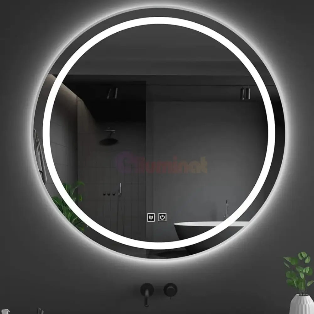 Oglinda LED Rotunda 50CM cu Dezaburire si Lumina Rece E01S/50 FRAMELESS / 50CM LED MIRROR