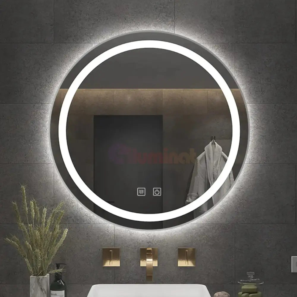 Oglinda LED Rotunda 50CM cu Dezaburire si Lumina Rece E01S/50 FRAMELESS / 50CM LED MIRROR