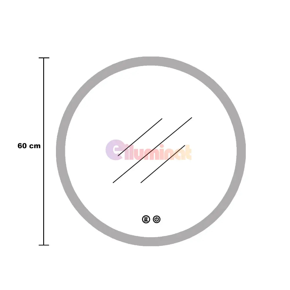 Oglinda Led Rotunda 60Cm 3 Lumini Dezaburire Si Touch Od005 Mirror