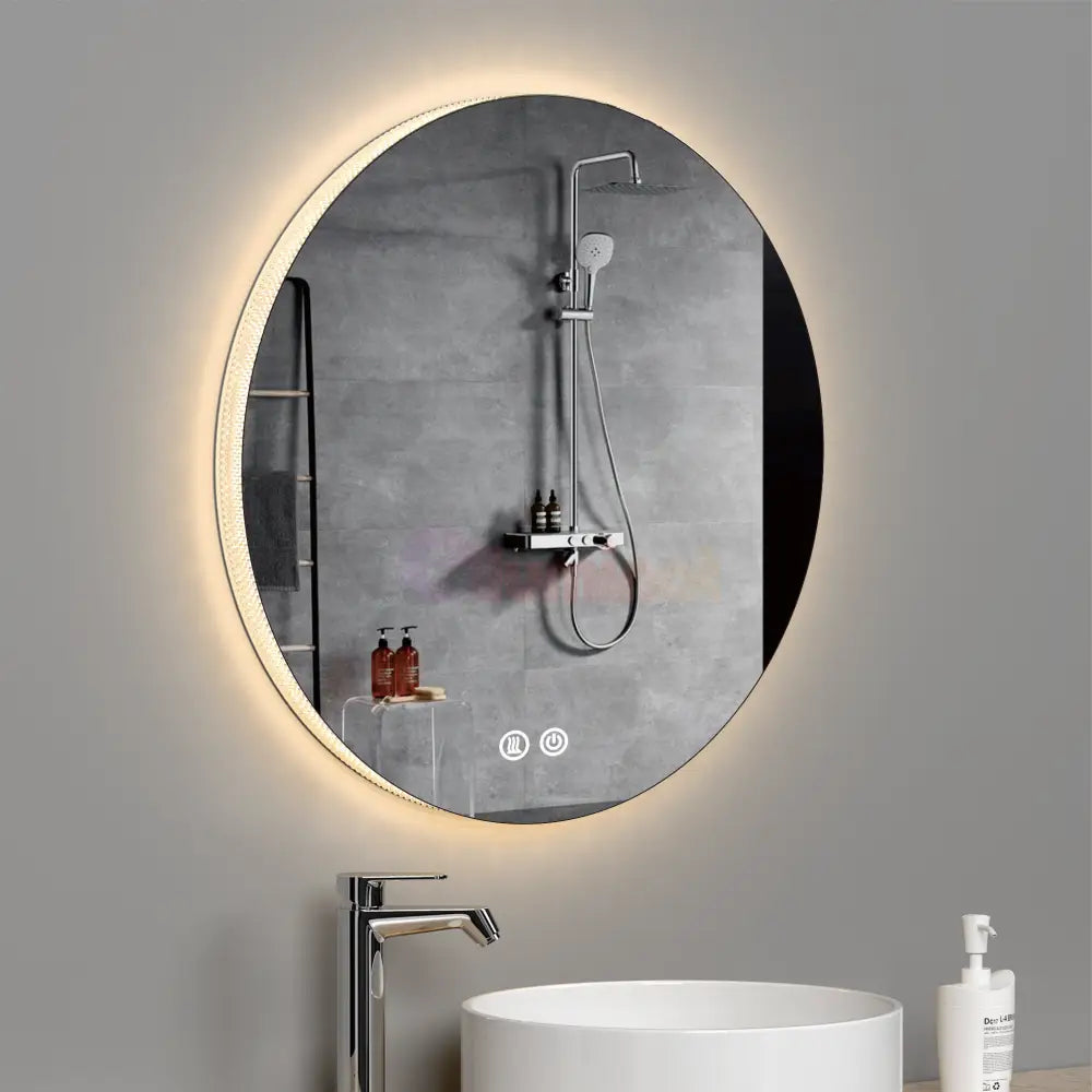 Oglinda Led Rotunda 60Cm 3 Lumini Dezaburire Si Touch Od005 Mirror