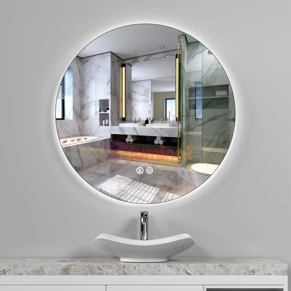 Oglinda Led Rotunda 60Cm 3 Lumini Dezaburire Si Touch Od006 Mirror