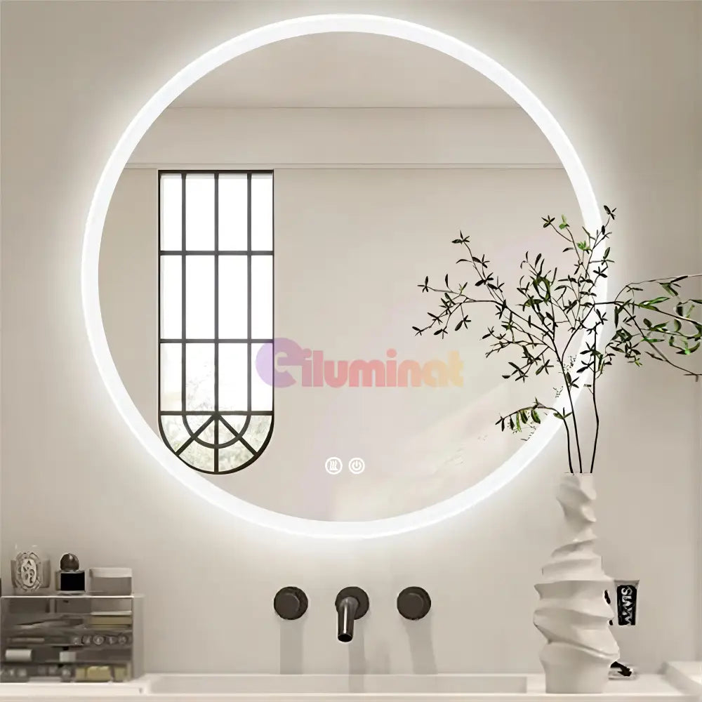 Oglinda Led Rotunda 60Cm 3 Lumini Dezaburire Si Touch Od012 Mirror