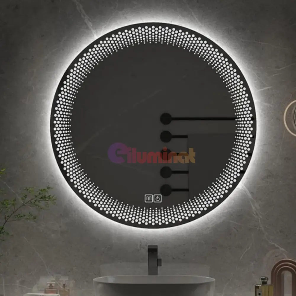 Oglinda LED Rotunda 60cm 3 Lumini Dezaburire si Touch E47S/60x60 FRAMELESS / 60CM LED MIRROR