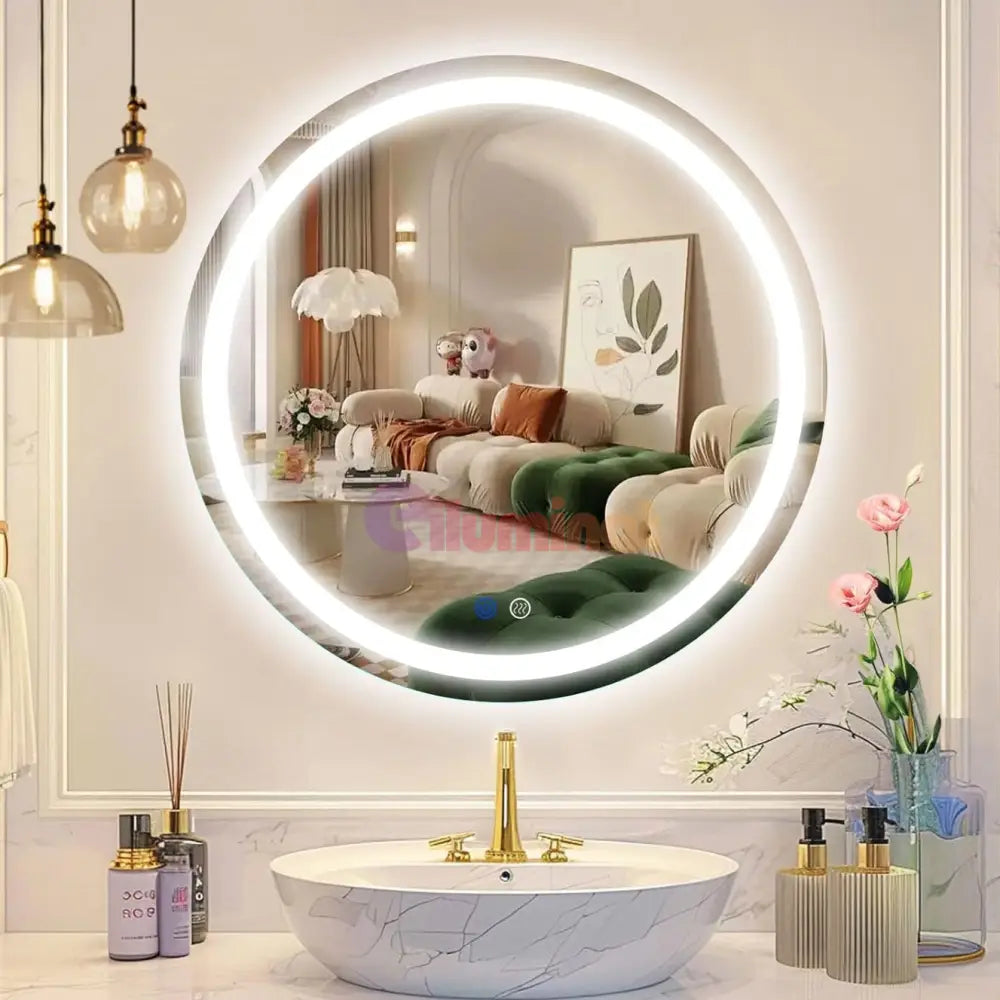 Oglinda Led Rotunda 60Cm Functie Dezaburire Si Touch W01S Mirror