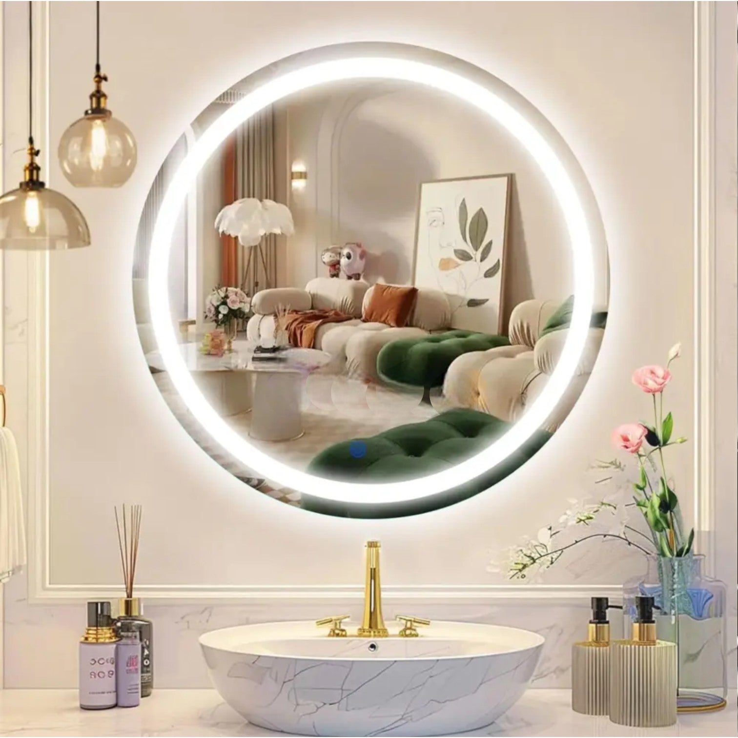 Oglinda Led Rotunda 60Cm Simple Touch Mirror
