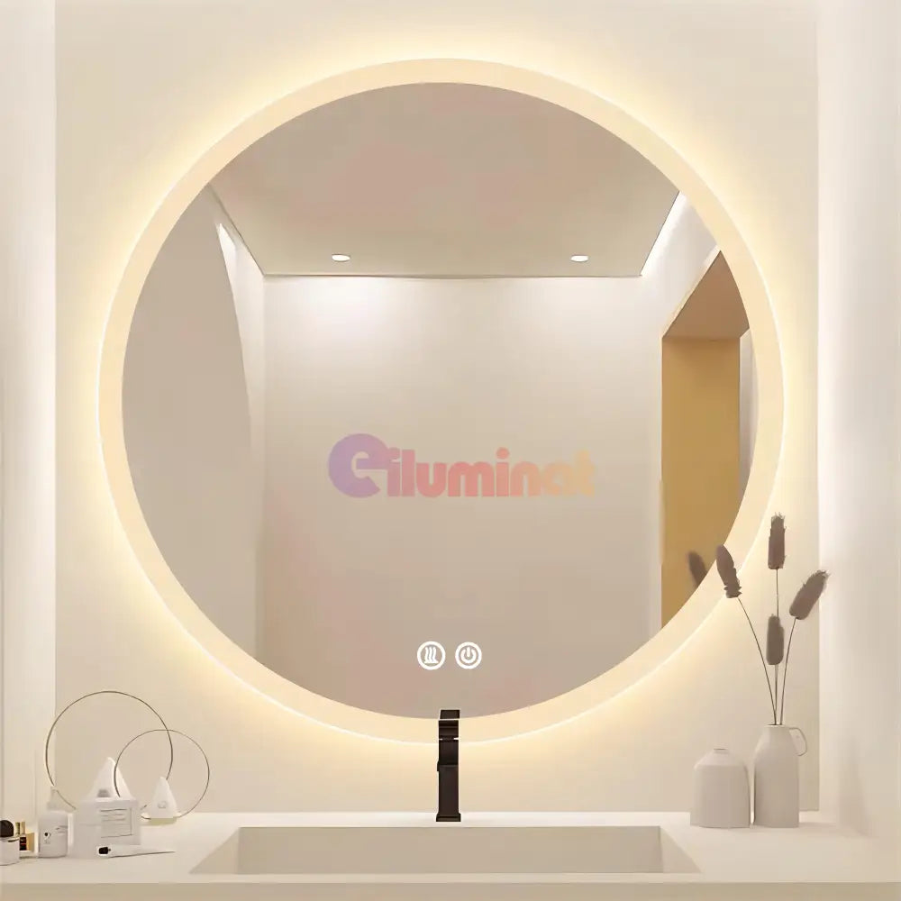 Oglinda Led Rotunda 70Cm 3 Lumini Dezaburire Si Touch Od013 Mirror