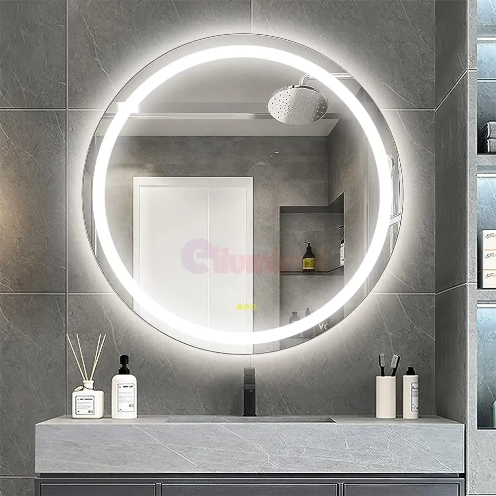 Oglinda Led Rotunda 70Cm Functie Dezaburire Si Touch Doua Lumini J05-1 Mirror