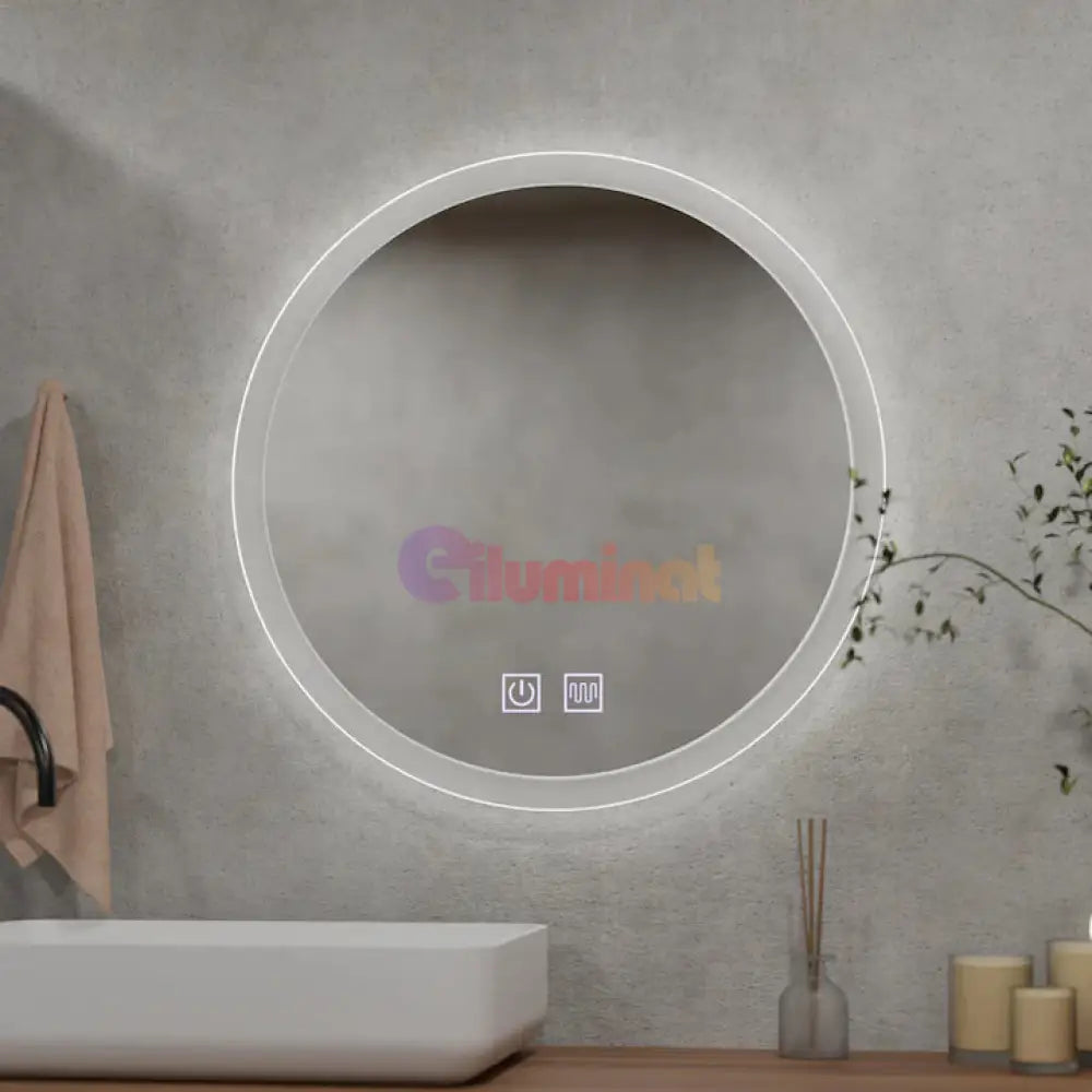 Oglinda LED Rotunda 70cm Functie Dezaburire si Touch E12S FRAMELESS / 70CM LED MIRROR