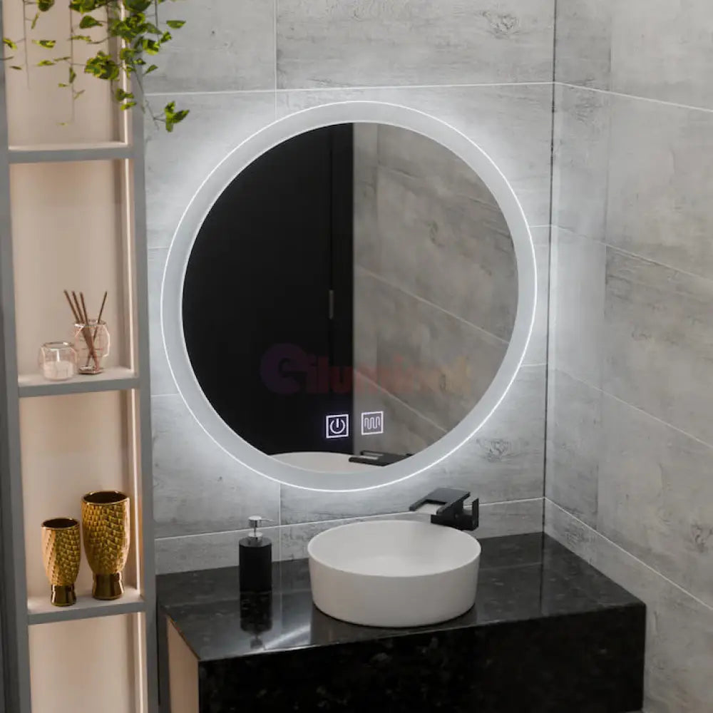Oglinda LED Rotunda 70cm Functie Dezaburire si Touch E12S FRAMELESS / 70CM LED MIRROR