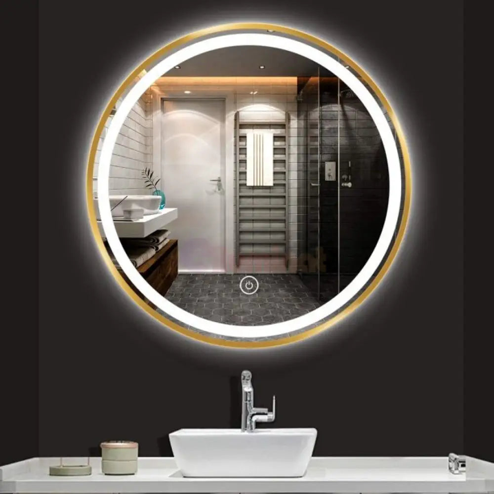 Oglinda Led Rotunda 70Cm Rama Aurie Dezaburire Si Touch J26 Mirror