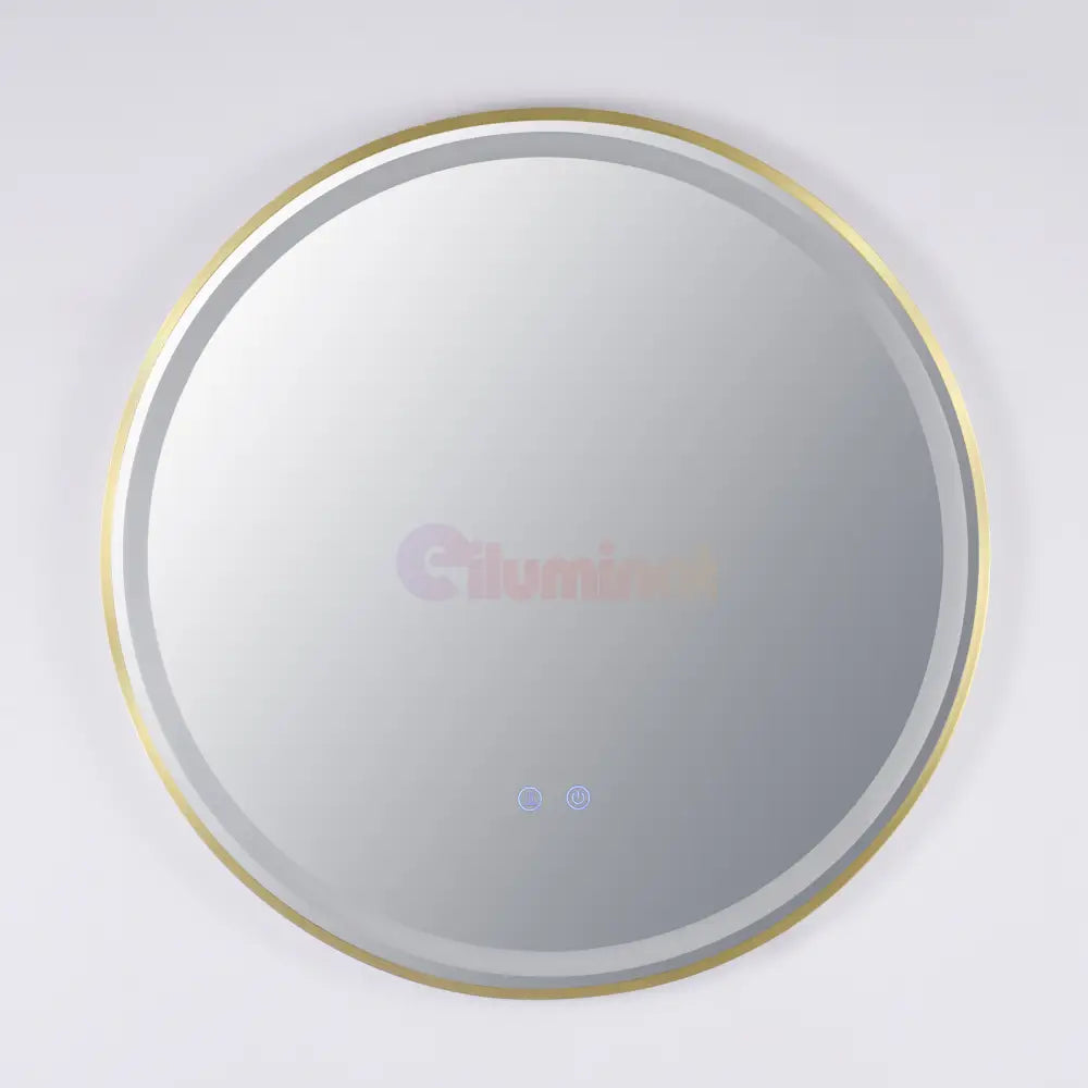 Oglinda Led Rotunda 70Cm Rama Aurie Touch Si 3 Lumini Od016/Gd Mirror