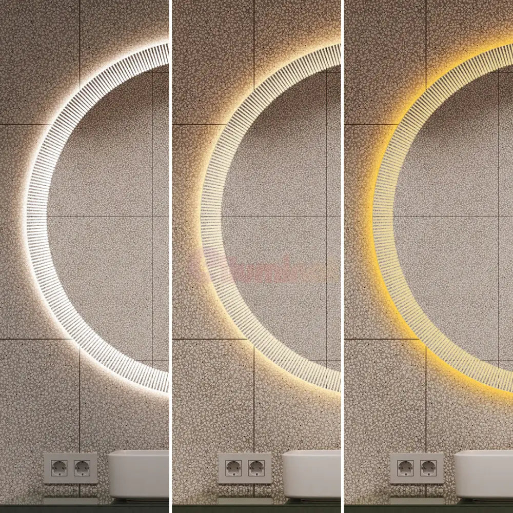 Oglinda LED Rotunda cu Ceas Ø70cm Functie Dezaburire si Touch LED MIRROR
