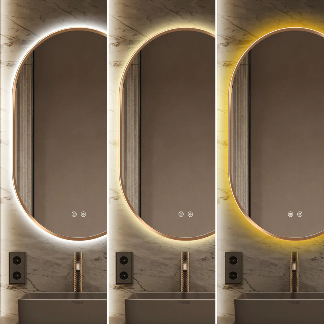 Oglinda LED si TOUCH Ovala 50x80cm Functie Dezaburire GOLD AURIE / 50X80CM LED MIRROR