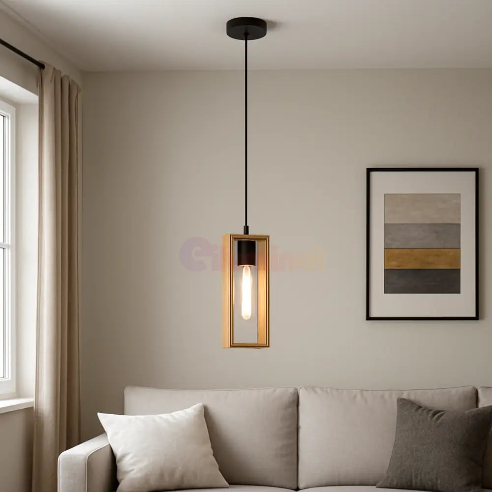 Pendul 1XE27 LITTLETON 49473 LEMN / VINTAGE SI RETRO DESIGN Lighting Fixtures