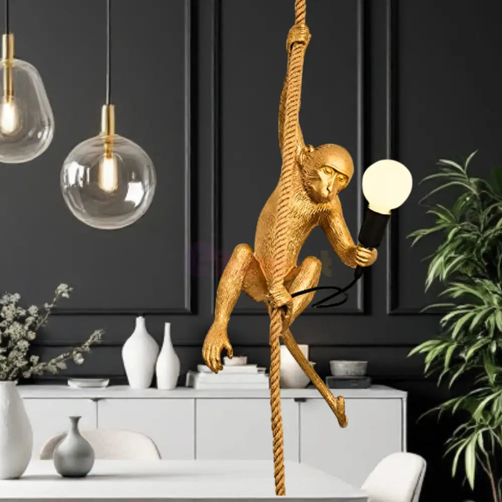 Pendul 1xE27 Monkey Gold AURIE Lighting Fixtures