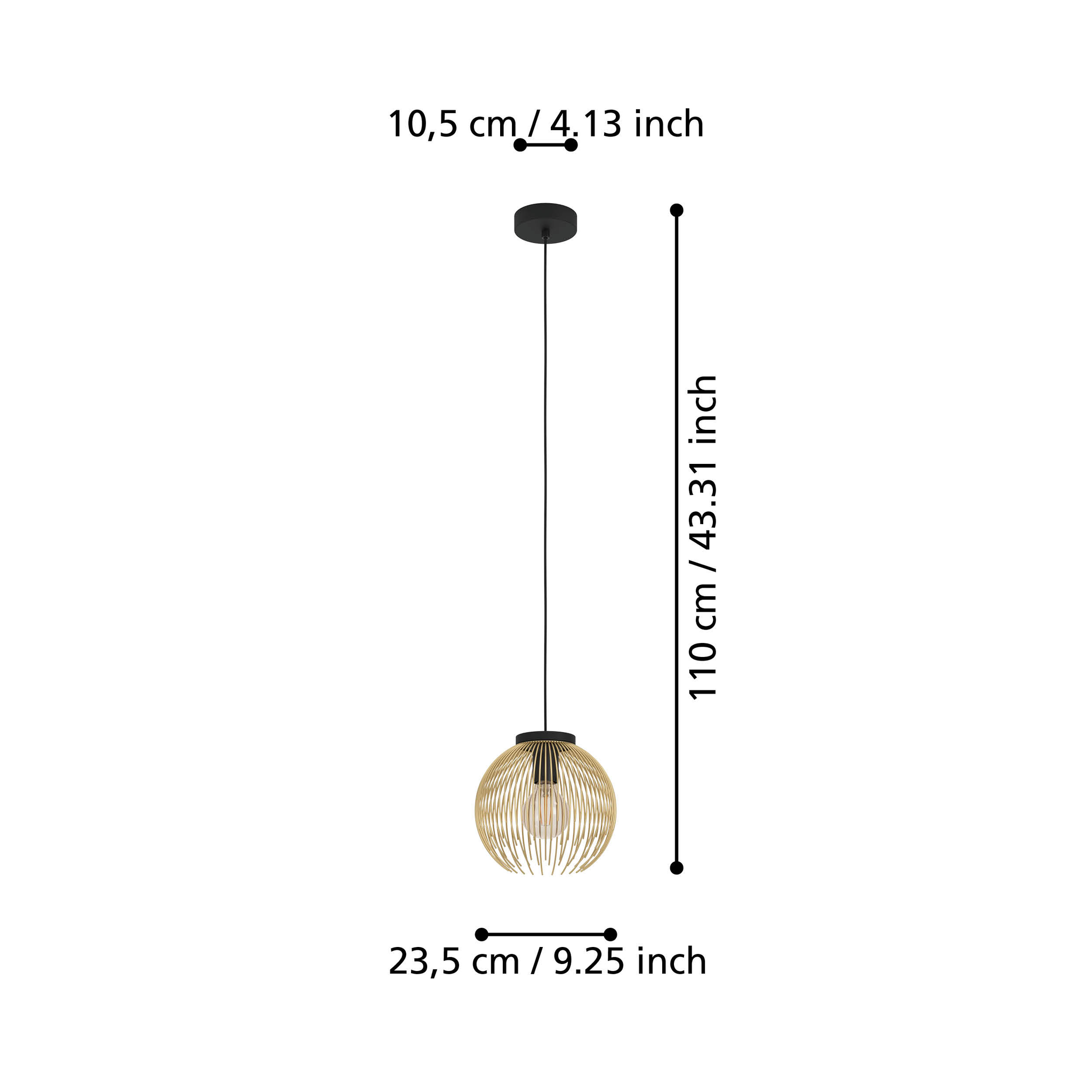 Pendul 1xE27 VENEZUELA EGLO 900166 NEAGRA / VINTAGE SI RETRO DESIGN Lighting Fixtures