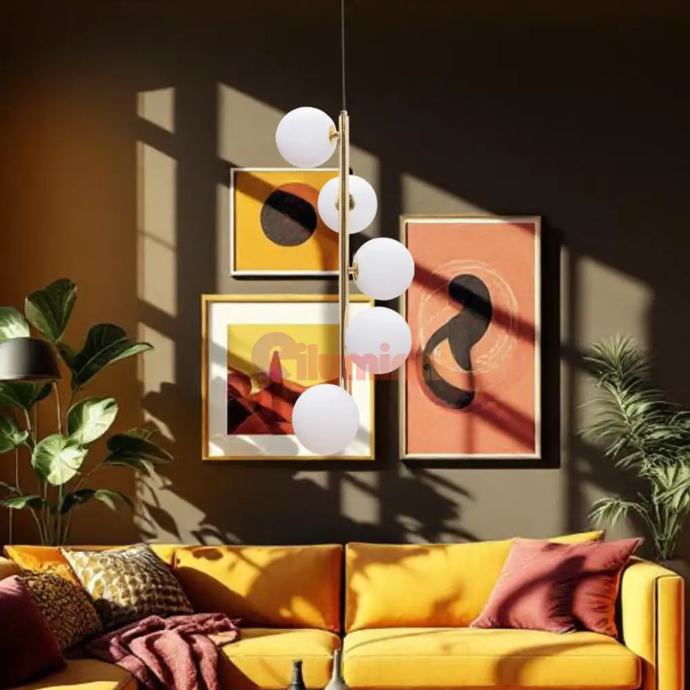 Lustra Abajur 5xG9 Black + Gold Nevalo NEGRU + AURIU / MINIMALIST DESIGN Lighting Fixtures