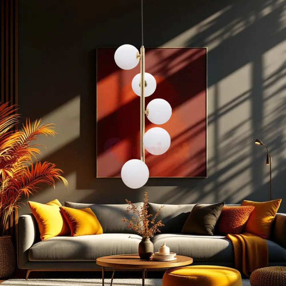 Lustra Abajur 5xG9 Black + Gold Nevalo NEGRU + AURIU / MINIMALIST DESIGN Lighting Fixtures